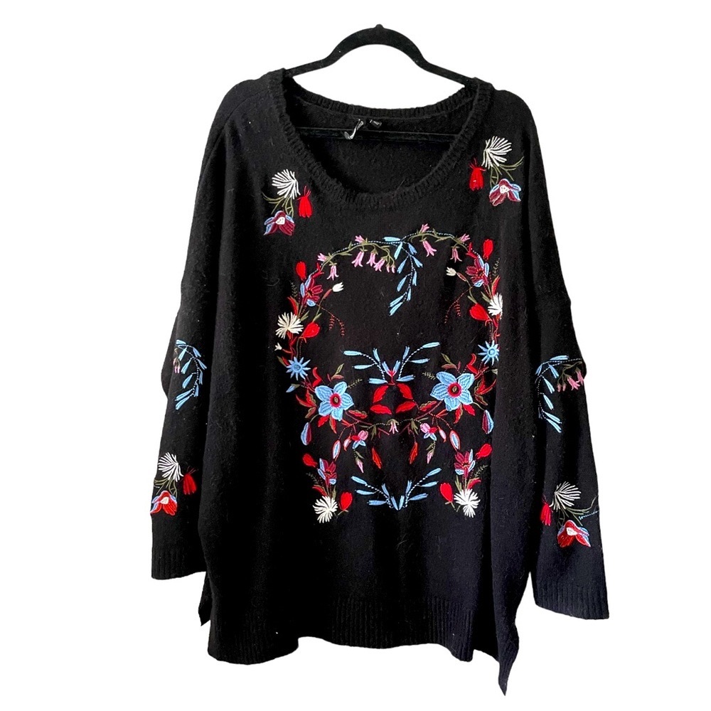 Capsule Black Embroidered Sweater-Plus Size 20/22